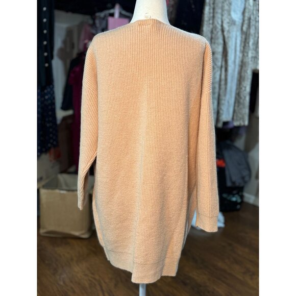 NEW LuLaRoe Long Beige Knit Open Front Cardigan Sweater Pockets XXS Cozy Soft - Picture 3 of 8